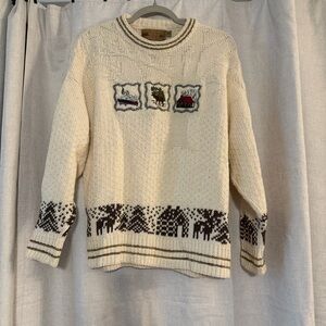Vintage Shenandoah Cabin and Woods Wild Life Knit sweater
